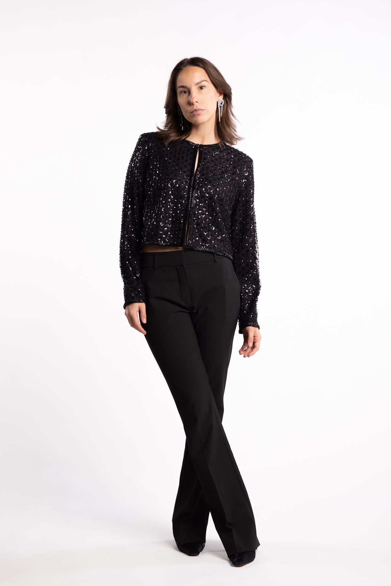 Francine Beaded Jacket - Black
