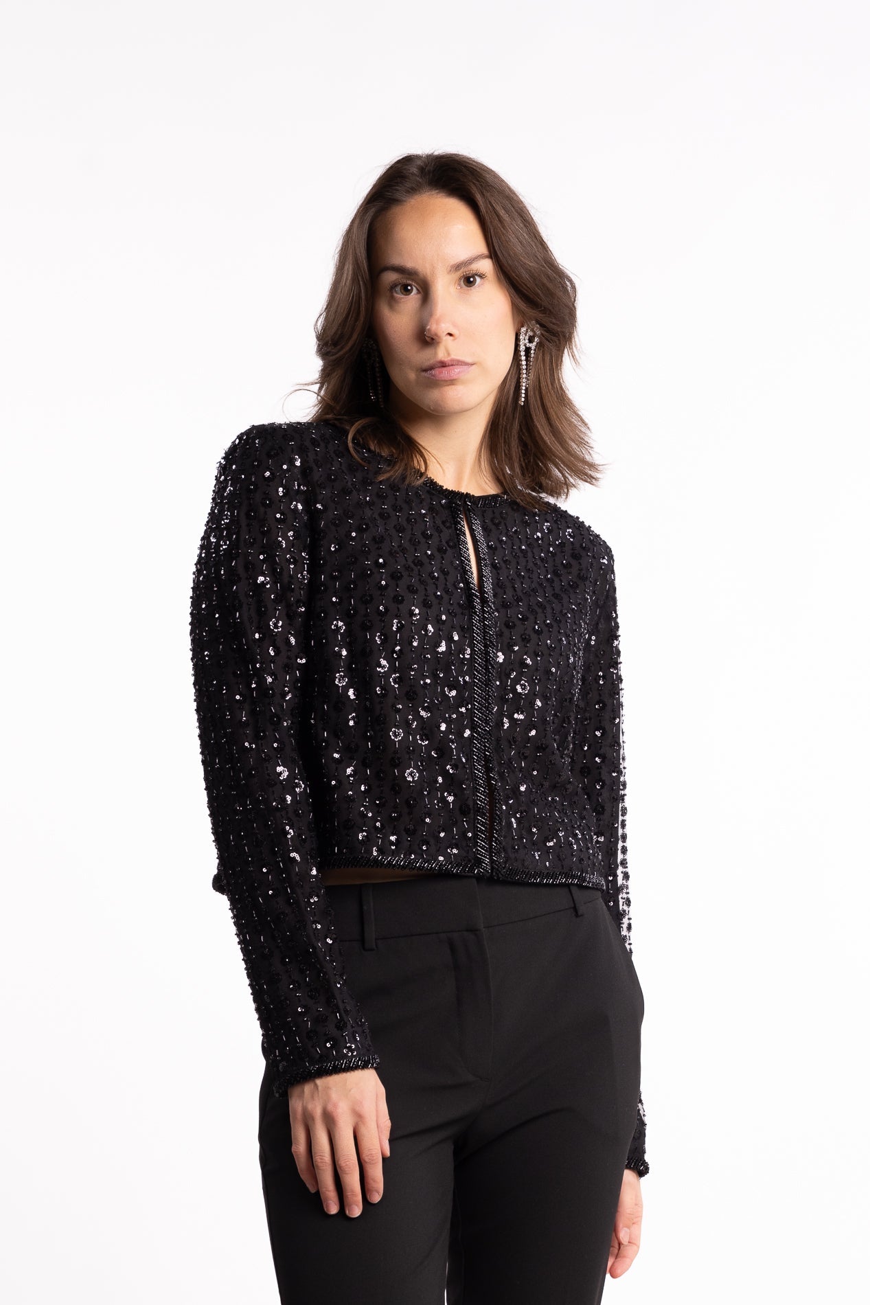Francine Beaded Jacket - Black