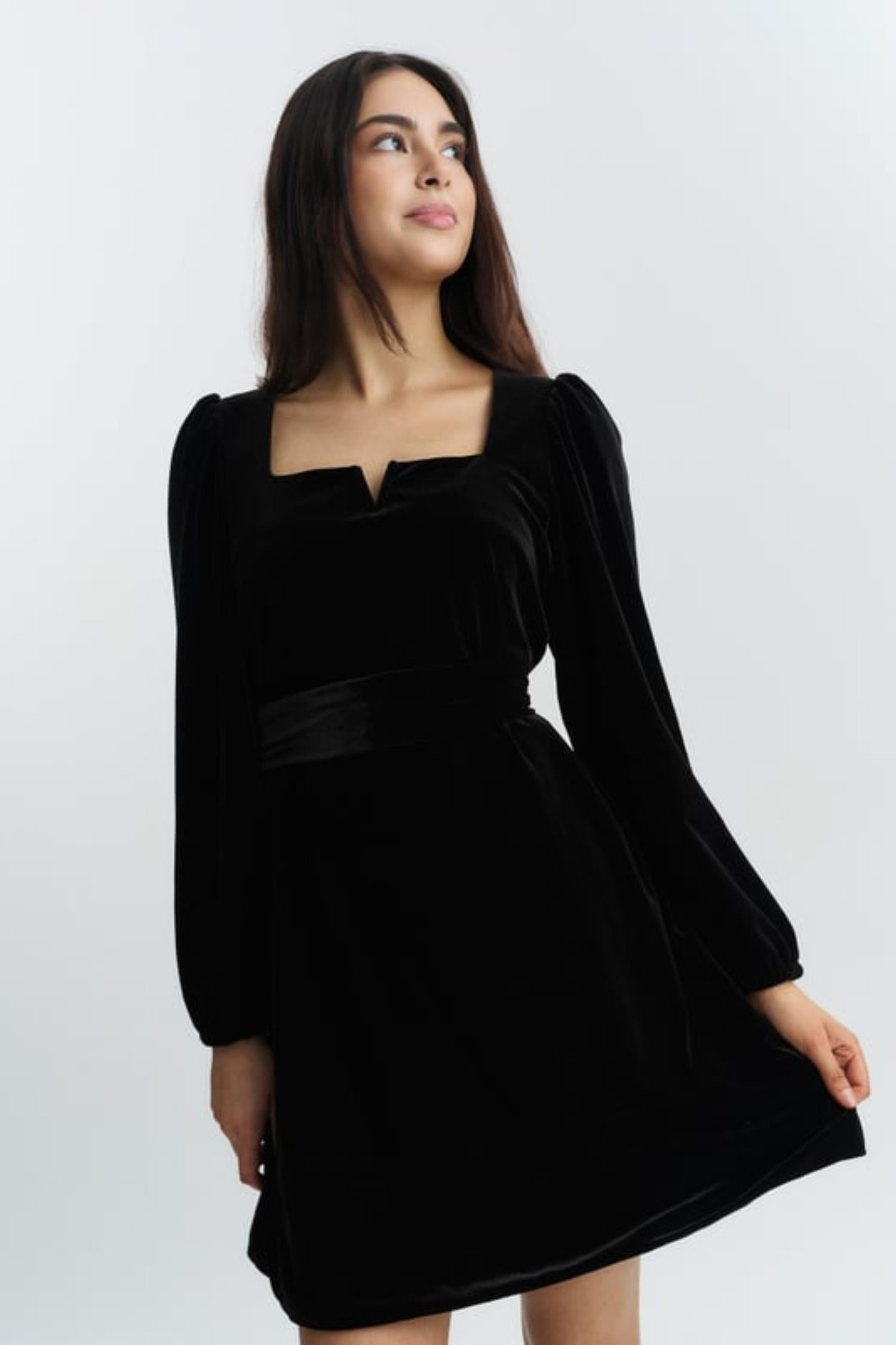 Alice Velour Dress- Black