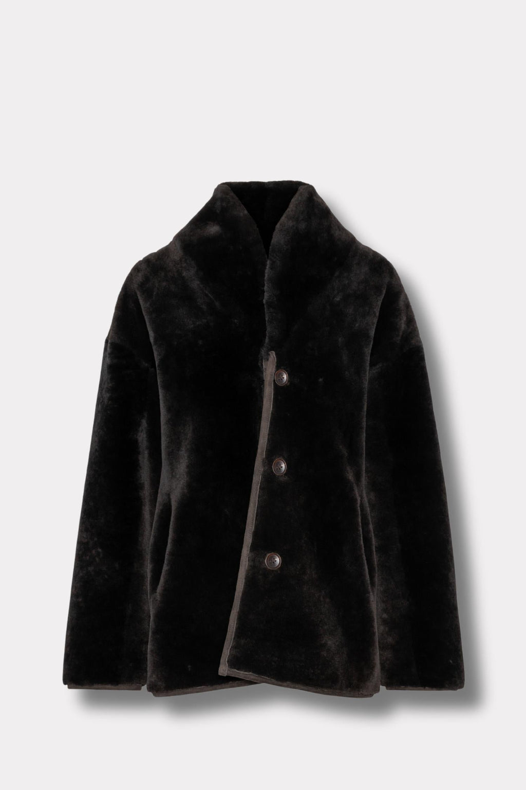 Melli Shearling Jacket- Dark Brown Suede