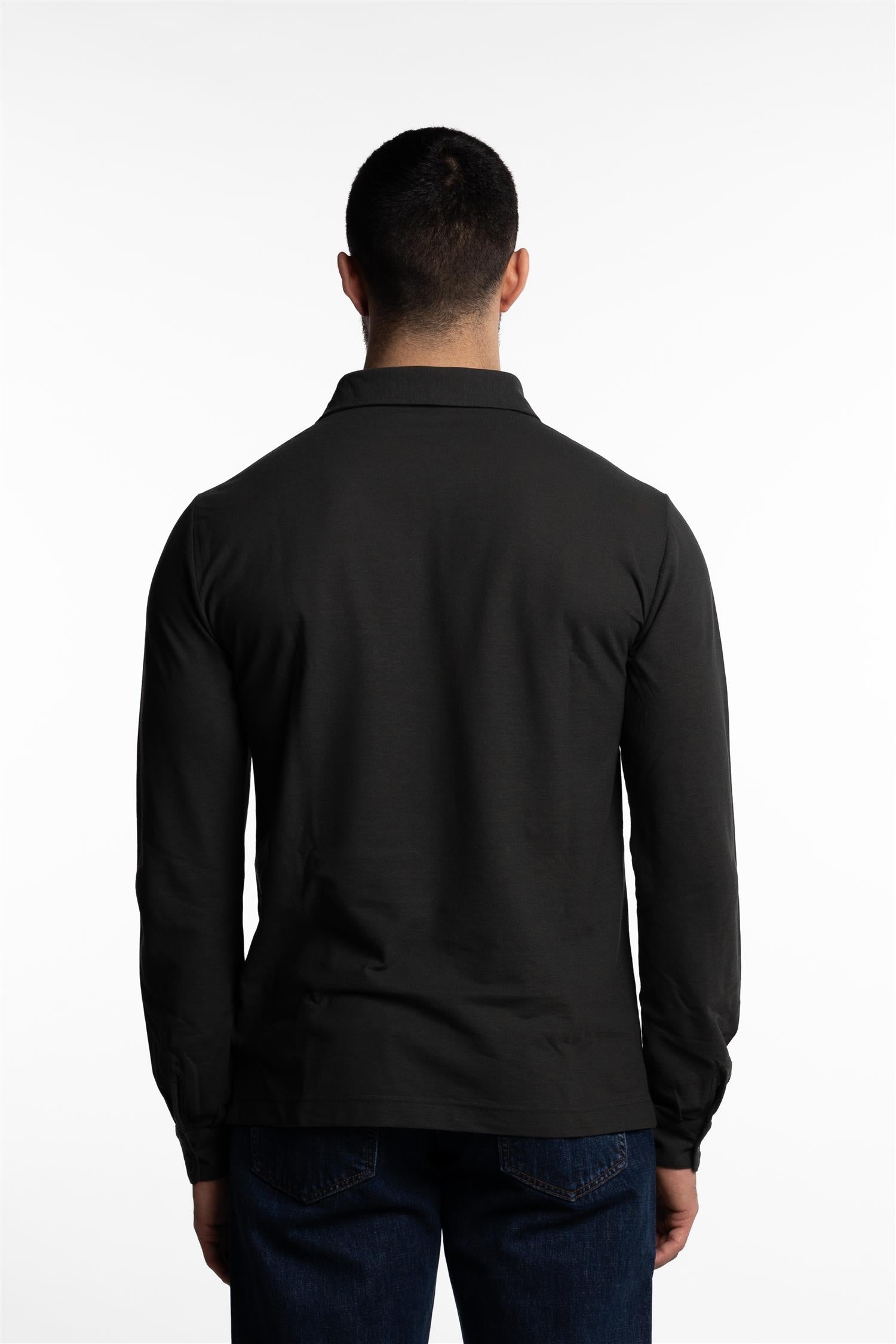 Ice Cotton Long Sleeve Polo Green