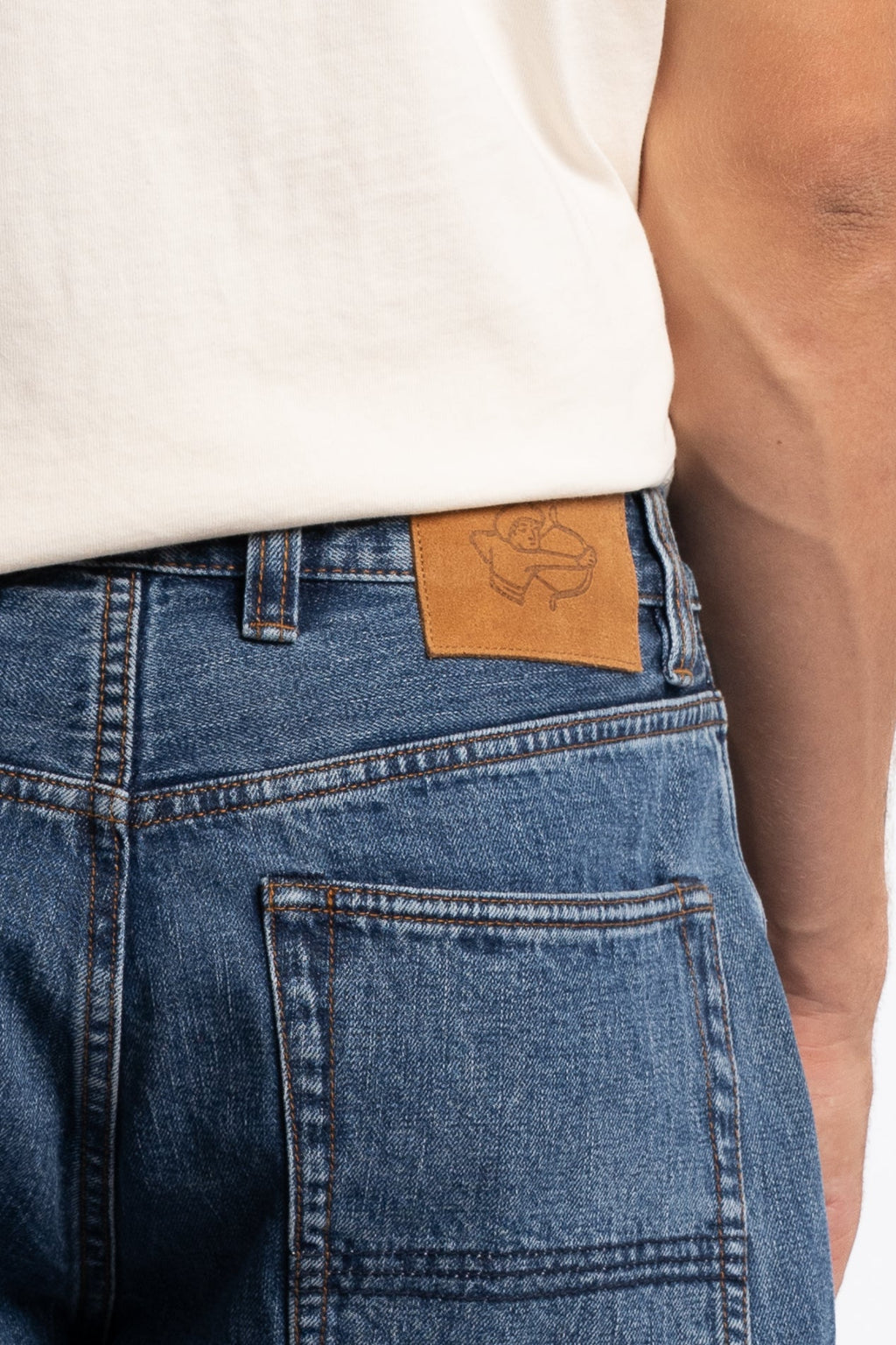 14,2 Oz 5-Pocket Mid-Waist Japanese Selvedge Denim Bleach Wash