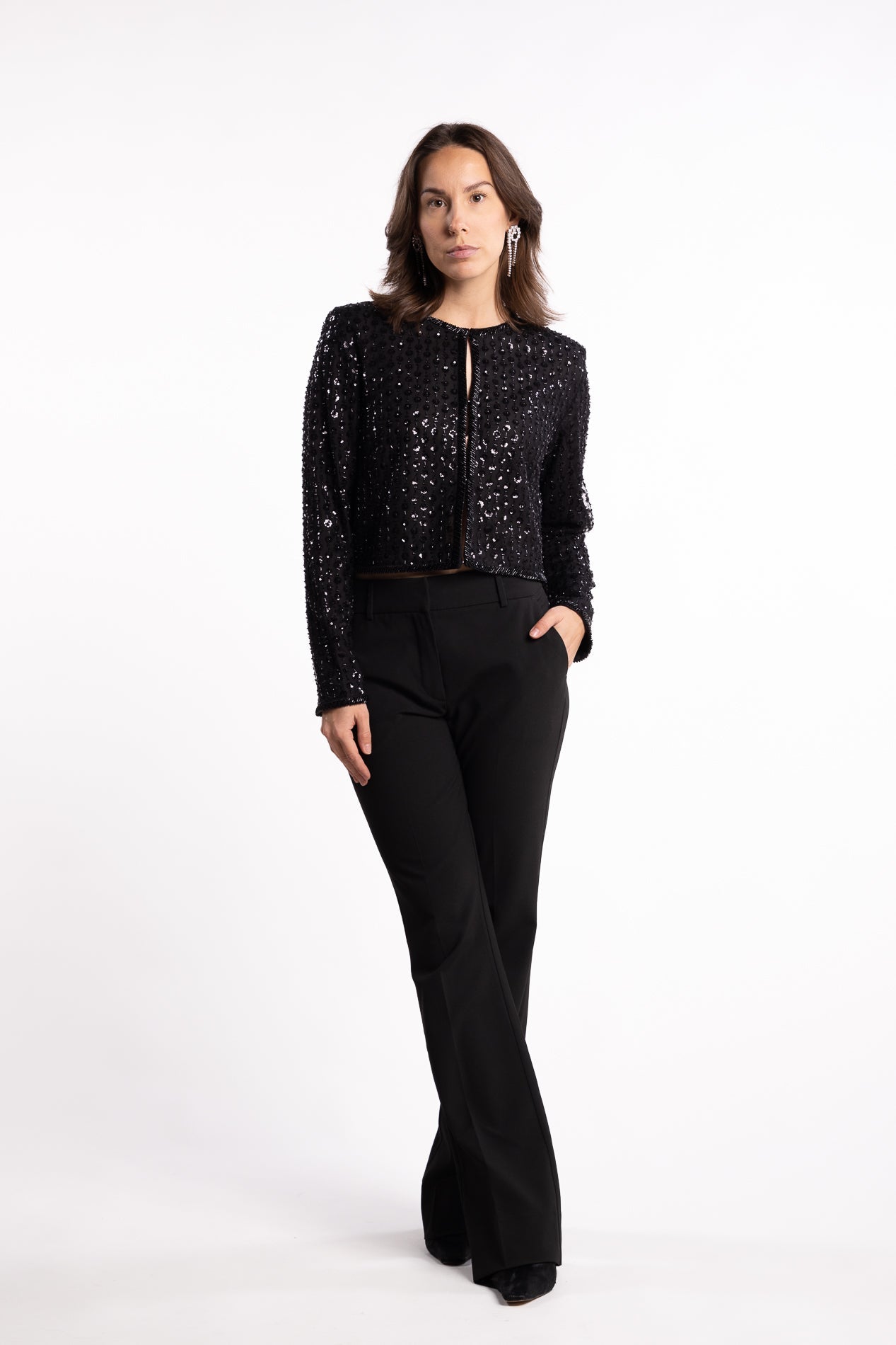 Francine Beaded Jacket - Black