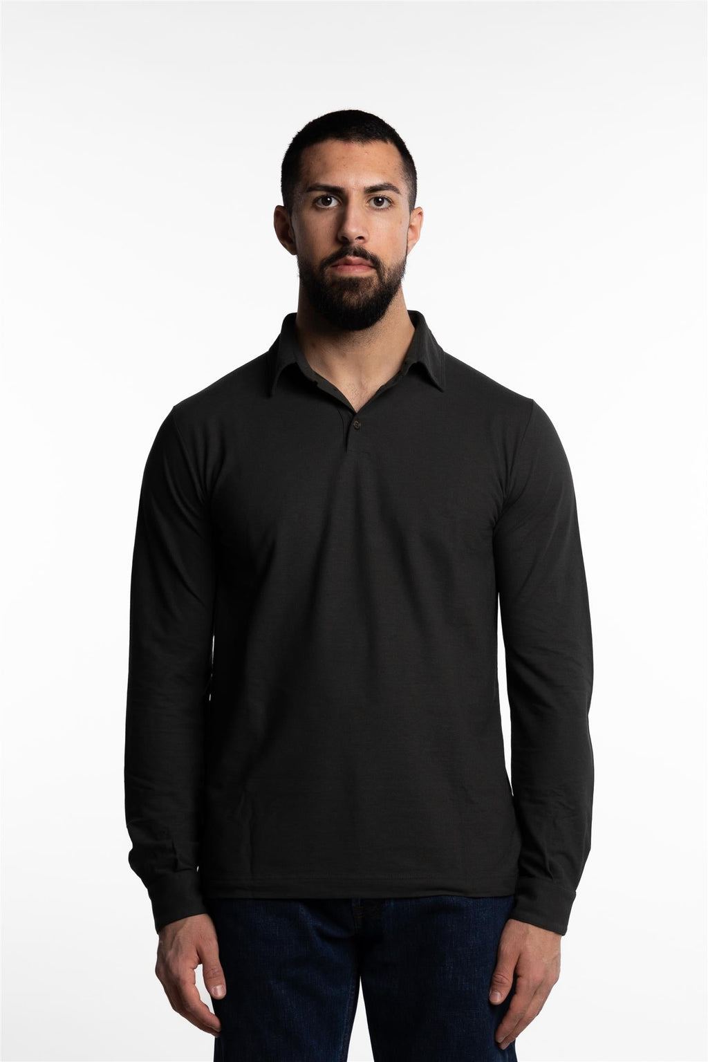 Ice Cotton Long Sleeve Polo Green