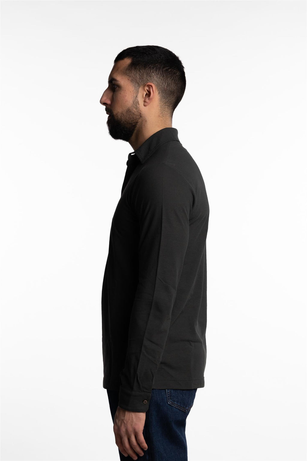 Ice Cotton Long Sleeve Polo Green